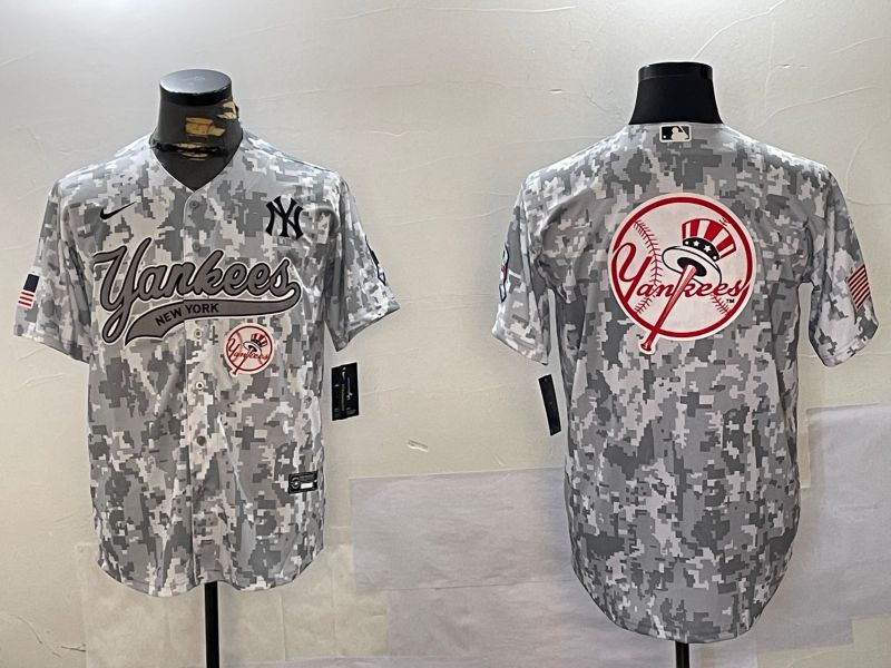 Men New York Yankees Blank Camo Joint Name 2024 Nike MLB Jersey style 2